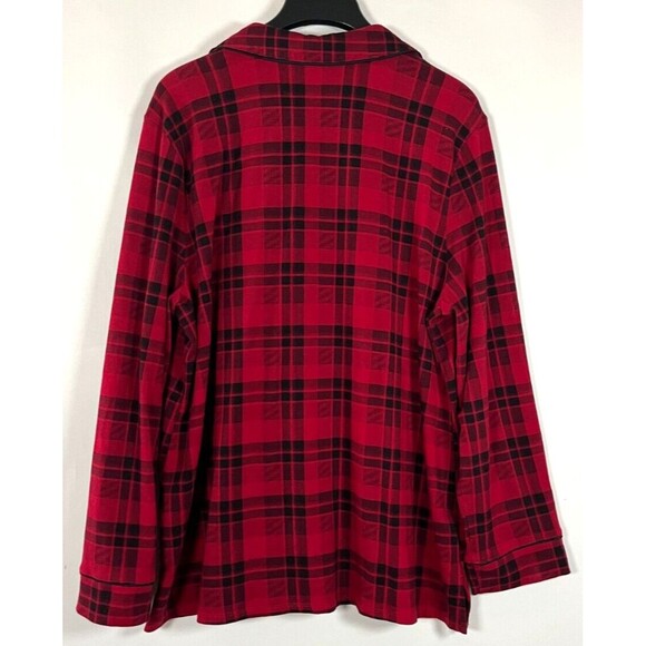Soma Buffalo Plaid Pajama Set Stretch Red Black Size XL Button Up Collar Pants - Picture 8 of 16